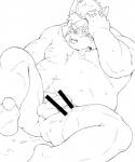 anthro balls belly blush butt erection genitals humanoid_genitalia humanoid_hands humanoid_penis kemono male moobs navel nipples overweight overweight_anthro overweight_male penis solo tongue tongue_out diru11 lifewonders tokyo_afterschool_summoners yasuyori_(tas) canid canine canis domestic_dog mammal 2020 censored monochrome