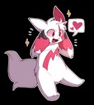 ambiguous_gender dialogue feral fur heart_symbol markings red_eyes red_markings solo speech_bubble white_body white_fur sourbeefio nintendo pokemon generation_3_pokemon pokemon_(species) zangoose alpha_channel pictographics