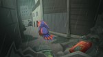 alley anthro bleak_ambiance blue_eyes bodily_fluids detailed_background digivice fur raining red_body red_fur sad solo tears ak_illustrate bandai_namco digimon digimon_(species) elecmon 16:9 hi_res widescreen