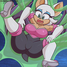anthro big_breasts big_butt breasts butt clothed clothing curvy_figure eyeshadow female fingers front_view fur gloves hair handwear huge_breasts makeup membrane_(anatomy) membranous_wings open_mouth orange_body simple_background small_waist solo tail thick_thighs white_body white_fur white_hair wide_hips wings crab_face sega sonic_the_hedgehog_(series) rouge_the_bat bat mammal 1:1 digital_media_(artwork) hi_res