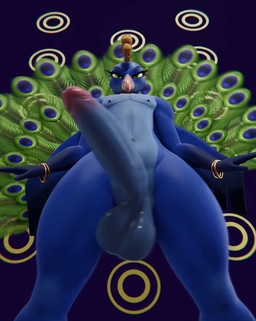 anthro balls big_balls big_penis blue_body erection eyelashes femboy genitals glans green_eyes hip_sway huge_penis humanoid_genitalia humanoid_penis male muscular muscular_male navel nipples nude penis solo xlkev clea_d_sultra avian bird galliform peafowl phasianid 3d_(artwork) 3d_animation animated digital_media_(artwork) no_sound short_playtime video