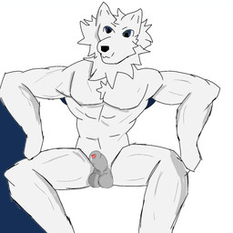 animal_genitalia anthro balls bonnic genitals male sheath canid canine canis mammal wolf absurd_res hi_res