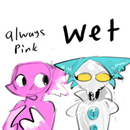 anthro biped black_body blue_body duo empty_eyes female female/female female_anthro front_view looking_at_another looking_at_partner pink_body simple_background text water wet white_background white_body yellow_eyes murace4 deltarune undertale_(series) miss_mizzle tasque_manager darkner elemental_creature felid feline mammal robot_anthro water_creature 1:1 2025 digital_drawing_(artwork) digital_media_(artwork) english_description english_text low_res