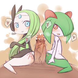 blue_eyes blush butt collaborative collaborative_hot_dogging collaborative_sex erection female first_person_view genitals green_hair group hair heart_symbol hot_dogging human_on_humanoid humanoid_genitalia humanoid_penis interspecies larger_male loli long_hair male male/female not_furry open_mouth penis red_eyes sex short_hair size_difference smaller_female smile tongue vein veiny_penis young warumono_tomii nintendo pokemon generation_3_pokemon generation_5_pokemon human humanoid kirlia legendary_pokemon mammal meloetta meloetta_(aria_form) pokemon_(species) 1:1