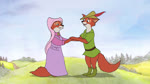 anthro clothed clothing dress duo eye_contact eyes_closed female fur hand_holding humor looking_at_another male male/female open_mouth outside screaming smile standing tail teeth tongue tongue_out veil mariesposeets sound_warning disney robin_hood_(disney) maid_marian robin_hood canid canine fox mammal red_fox true_fox animated digital_media_(artwork) hi_res meme sound webm