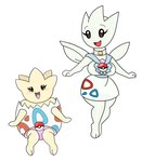 anthro big_breasts black_eyes blush breasts brown_eyes clothed clothing collar dress duo egg female generation_2_pokemon happy nintendo pokeball pokemon pokemon_(species) simple_background simple_eyes togepi togetic urusee584 white_background white_body wings yellow_body