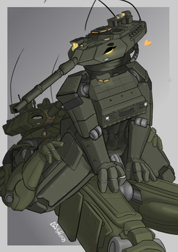 anthro armor duo female machine male male/female mechanophilia metallic_body nose_cannon sex tank_(vehicle) turret_head vehicle tanketkawe leopard_2 t-90 living_machine living_tank living_vehicle absurd_res hi_res