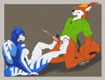 2014 animal_genitalia anthro balls blue_fur blue_hair bottomless breasts canine canine_penis cum duo eyes_closed female flynx-flink foot_fetish footjob fox fur hair hat knot male mammal nude penis robin_hood sex side_boob straight tala_(suntattoowolf) white_fur wings wolf
Rating: Explicit
Score: 11
User: tony311
Date: February 11, 2014