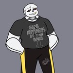 alternate_universe bone bottomwear clothing gold_(metal) gold_tooth hand_in_pocket male not_furry overweight overweight_male pants pockets sharp_teeth shirt skeleton solo spicy-tsunami teeth topwear underfell undertale undertale_(series) sans_(underfell) sans_(undertale) humanoid 1:1 hi_res