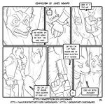 anthro blush bound bulge canid canine clothed clothing comic dialogue digital_drawing_(artwork) digital_media_(artwork) dominant dominant_male duo english_text forced fox fox_mccloud grope hi_res james_howard lagomorph leporid male male/male mammal monochrome nintendo profanity rabbit rape sketch star_fox submissive submissive_male text threatening topless