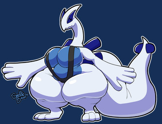 big_breasts breasts clothing female huge_breasts huge_hips huge_thighs hyper hyper_breasts hyper_hips hyper_thighs solo standing swimwear tail thick_thighs wide_hips snekkobean nintendo pokemon generation_2_pokemon legendary_pokemon lugia pokemon_(species) alpha_channel