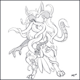 animal_genitalia balls beak erection genitals male nude penis prehensile_penis simple_background solo tentacles transformation white_background oddbird mythology avian gryphon monster mythological_avian mythological_creature tentacle_creature 1:1 2011 hi_res monochrome