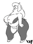 anthro big_breasts breasts cowlick female floppy_ears hair hair_over_eyes hand_on_hip huge_breasts long_hair neck_tuft nipples pubes slightly_chubby solo standing tuft darkboss lila_bell_(kazukio) canid canine canis domestic_dog herding_dog mammal old_english_sheepdog pastoral_dog sheepdog 3:4 watermark