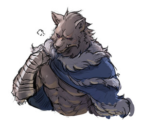 abs anthro armor blue_cape blue_clothing cape clothed clothing facial_scar fangs fur gauntlets gloves grey_body grey_fur handwear male muscular muscular_anthro muscular_male nipples pecs purple_eyes scar simple_background solo teeth white_background blackham dark-dusk dark4202n dark_tatsuka elden_ring fromsoftware blaidd_(elden_ring) canid canine canis mammal wolf 2026 digital_media_(artwork)