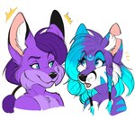 anthro duo female female/female purple_body pixiejar emberfox canid canine fennec_fox fox mammal true_fox