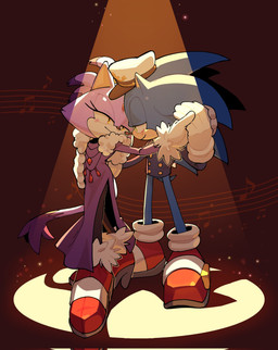 alternate_costume anthro blush clothing dancing dress duo eye_contact fancy_clothing female footwear green_eyes hair hand_holding hand_on_hip hat headgear headwear hero high_heels looking_at_another male male/female music musical_symbol ponytail princess romantic romantic_couple royalty shoes slow_dancing spotlight suit symbol yellow_eyes mariaartes51 sega sonic_the_hedgehog_(series) the_murder_of_sonic_the_hedgehog blaze_the_cat sonic_the_hedgehog domestic_cat eulipotyphlan felid feline felis hedgehog mammal hi_res