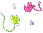 alternative_fashion ambiguous_gender drugs feral group heart_(organ) iv_bag j-fashion menhera organs pills conditional_dnp labbit_(artist) animate_inanimate heart_creature lagomorph leporid mammal organ_creature rabbit