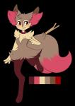 alternate_color anthro brown_body brown_fur female fur pink_body pink_fur red_eyes simple_background solo tan_body tan_fur transparent_background freeze-pop88 nintendo pokemon fan_character braixen canid canine generation_6_pokemon mammal pokemon_(species) absurd_res alpha_channel hi_res