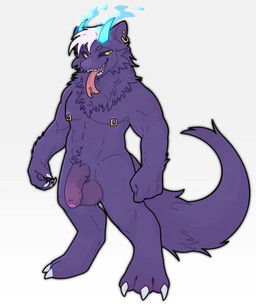 anthro balls black_sclera blue_horn claws digitigrade flaccid fluffy fluffy_tail foreskin genitals glans gold_(metal) horn humanoid_genitalia humanoid_penis male nipples paws penis piercing purple_body seductive simple_background smile smirk solo tail teeth tongue tongue_out white_background yellow_eyes anonymous_artist mythology nintendo pokemon fan_character ghon dragon generation_1_pokemon gengar ghost hybrid mythological_creature mythological_scalie pokemon_(species) scalie spirit 5:6 hi_res
