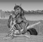 1996 anthro anthro_penetrating anthro_penetrating_female anthro_penetrating_human bottomwear breasts clothed clothing denim denim_clothing doug_winger duo equid equine female female_on_anthro female_penetrated greyscale horse human human_on_anthro human_penetrated interspecies leg_grab lying male male/female male_on_human male_penetrating male_penetrating_female male_penetrating_human mammal midriff monochrome navel nipple_outline nipples nude on_back open_mouth outside penetration sex shirt shorts size_difference skimpy spread_legs spreading standing topwear