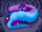 belly_rub blue_body blue_scales cave female feral hyper hyper_pregnancy long_body lying pregnant pregnant_female pregnant_feral purple_body purple_scales red_spikes scales solo dragons_preggo preg_horror mythology dragon eastern_dragon mythological_creature mythological_scalie scalie hi_res