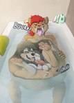 4_toes 5_fingers abdominal_bulge anal anal_fingering anal_masturbation anthro anthro_on_anthro anthro_pred anthro_prey anus arm_stripes arm_tuft aroused ball_tuft balls barefoot bath bathing bathroom bathtub belly belly_tuft big_balls big_belly big_butt big_fangs biped black_body black_claws black_ears black_eyebrows black_fur black_nose blue_eyes bodily_fluids bodily_noises breast_squish breasts brown_body brown_fur bubble burping butt cheek_tuft chest_tuft claws cramped detailed_background different_sound_effects digitigrade dipstick_fingers dripping drooling duo endosoma erection exclamation_point extended_sound_effect eyebrows facial_markings facial_tuft fangs feet female female_pred finger_claws fingering fingering_self fingerless_(marking) fingers floppy_ears fluffy fluffy_tail front_view fully_inside fur fur_markings fur_tuft gaping_mouth genitals green_text grey_balls grey_body grey_fur grey_inner_ear grey_inner_ear_fluff grey_markings grey_text hair half-closed_eyes hand_on_belly hand_on_butt hand_on_own_belly hand_on_own_butt happy head_markings head_tuft heterochromia hindpaw holding_butt humanoid_genitalia humanoid_penis inner_ear_fluff inside inside_stomach internal interspecies leg_markings leg_tuft legs_up looking_at_another looking_at_genitalia looking_at_own_belly looking_at_own_penis looking_at_penis looking_at_self looking_down looking_pleasured lying male male/female male_prey markings masturbating_prey masturbation motion_lines multicolored_body multicolored_fur narrowed_eyes nude on_back onomatopoeia open_mouth open_smile oral_vore organs partially_submerged pawpads paws penis perineum pink_eyes pink_pawpads pink_penis pink_stripes pink_tongue purple_eyes red_eyes red_hair red_spots red_stripes restrained rumbling_stomach sabertooth_(anatomy) safe_vore saliva saliva_drip saliva_string same_size_vore satisfied sharp_teeth short_hair shoulder_tuft smile soap soft_vore sound_effect_variant sound_effects spots spotted_face spread_legs spreading squish stomach stomach_acid striped_body striped_fur striped_legs stripes tail tan_body tan_fur tan_markings tan_tongue teeth text three-quarter_view toe_claws toes tongue tongue_out towel tuft vore water wet white_text willing_prey armorine damian_(daddison09) luna_veil_(character) canid canine canis collie domestic_dog felid feline herding_dog mammal pastoral_dog prehistoric_species saber-toothed_tiger sheepdog 2022 absurd_res colored digital_drawing_(artwork) digital_media_(artwork) hi_res shaded watermark