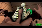 anthro black_border border claws clothed clothing colored_claws duo feet female first_person_view foot_fetish foot_focus foot_play footjob genitals human_pov humanoid_feet humanoid_genitalia inside male male/female male_pov penile penis plantigrade sex two-footed_footjob celdwyn_(artist) petruz_(modeler) human lizard mammal reptile scalie 3d_(artwork) absurd_res digital_media_(artwork) hi_res source_filmmaker_(artwork) watermark