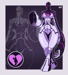 1_eye big_hands black_body breasts featureless_breasts featureless_crotch featureless_feet feet female grey_background heart_eyes heart_symbol markings navel purple_background purple_markings simple_background solo thick_thighs tron_lines white_body wide_hips averag3artist ben_10 cartoon_network chaquetrix upgrade_(ben_10) alien alien_humanoid galvanic_mechamorph humanoid hi_res