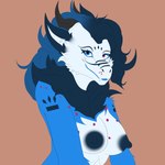 anthro areola big_areola big_nipples blue_body blue_eyes blue_lips blue_nipples breasts dark_nipples fangs female fur heterochromia huge_areola huge_nipples lips medium_breasts multicolored_body multicolored_fur nipples red_eyes solo spots teeth zortrex mythology sky_(zortrex) dragon furred_dragon furred_scalie mythological_creature mythological_scalie scalie 1:1 absurd_res hi_res