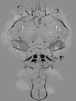 all_fours anthro balls bent_over big_balls big_butt big_penis bodily_fluids butt cum cum_drip cum_everywhere cum_in_ass cum_in_mouth cum_inside cum_on_face cum_on_penis disembodied_penis dripping ejaculation eyelashes eyeshadow feathers fellatio food from_behind_position front_view genital_fluids genitals heart_symbol huge_butt huge_thighs kebab makeup male messy musk musky_body oral penile penis pseudo_hair sex solo sweat sweaty_body tail tail_tuft thick_thighs tuft wet duck_somemore otc anatid anseriform avian bird duck humanoid absurd_res hi_res monochrome