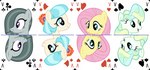 2023 absurd_res accessory alpha_channel blonde_hair blue_hair card coco_pommel_(mlp) earth_pony equid equine female feral flower flower_in_hair fluttershy_(mlp) fortune_telling friendship_is_magic grey_body grey_hair group hair hair_accessory hair_over_eye hasbro headshot_portrait hi_res horse jack_of_clubs jack_of_diamonds jack_of_hearts jack_of_spades mammal marble_pie_(mlp) multicolored_hair my_little_pony mythological_creature mythological_equine mythology one_eye_obstructed open_mouth open_smile parclytaxel pegasus pink_hair plant playing_card playing_card_template pony portrait simple_background smile symmetry symmetry_(rotational) tan_body tarot tarot_card tarot_nouveau vapor_trail_(mlp) white_background wings yellow_body