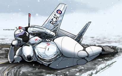 aircraft airplane anthro areola back_wings belly black_nipples breasts cockpit featureless_crotch female fin looking_at_viewer lying machine metallic_body navel nipples non-mammal_breasts non-mammal_navel non-mammal_nipples not_furry nude nude_anthro nude_female on_side propeller snow snowing solo tail tail_fin thick_thighs vehicle white_body wings qwerty1989 aeromorph living_aircraft living_machine living_vehicle digital_media_(artwork)