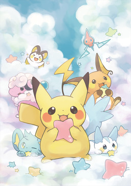 >_< ambiguous_gender cloud detailed_background eyes_closed feral group membrane_(anatomy) open_mouth patagium star kanannbo nintendo pokemon bovid caprine emolga felid flaaffy generation_1_pokemon generation_2_pokemon generation_4_pokemon generation_5_pokemon ghost mammal normal_rotom pachirisu pikachu pokemon_(species) raichu rodent rotom sciurid shinx spirit 2017