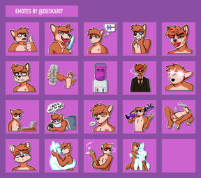 anthro cigarette cuddling eyewear food gesture glasses hand_gesture irritated_eyes kissing licking licking_popsicle male multiple_poses popsicle pose smoke smoking smoking_cigarette solo sticker_pack thumbs_up tired tired_eyes tongue uncomfortable duskari7 would_(reaction_image) absurd_res hi_res