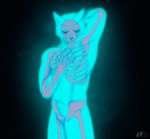 anthro glowing male neon neon_lights nude simple_background solo x-ray_view hill_patre_saint felid feline mammal absurd_res digital_media_(artwork) hi_res