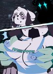 ambiguous_gender anthro big_breasts breasts claws clothing dazed disembodied_hand duo extended_sound_effect female fur hair imminent_rape nipples nude onomatopoeia open_mouth ripping_sound_effect silhouette sound_effect_variant sound_effects spiral_eyes surprise text topwear torn_clothing white_body white_fur slushieverses microsoft minecraft mojang xbox_game_studios zoe_(slushieverses) border_collie canid canine canis collie domestic_dog herding_dog mammal pastoral_dog sheepdog comic digital_media_(artwork) english_text hi_res