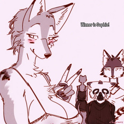 anthro clothing dress ear_piercing ear_ring embarrassed eye_contact female group larger_female looking_at_another looking_at_viewer looking_back mature_female neckwear piercing ring_piercing shirt size_difference slightly_chubby slightly_chubby_female topwear churroz kinky_(churroz) lemmie_(churroz) neko_(churroz) sophie_(churroz) canid canine canis domestic_cat felid feline felis fox lemur mammal primate strepsirrhine wolf 1:1 colored_sketch monochrome sketch