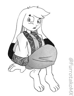 accessory ainu_clothing anthro big_breasts big_ears big_feet breasts buckteeth circle_eyebrows clothing eyebrows feet female floppy_ears fur hair headband pupils simple_background solo teeth thick_eyebrows thick_thighs white_background white_body white_fur white_hair efradraws isepo_(efradraws) lagomorph leporid mammal rabbit absurd_res graphite_(artwork) hi_res monochrome sketch traditional_media_(artwork)