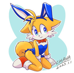 anthro blue_clothing blue_eyes blush bunny_costume clothed clothing costume crossdressing ears_down fake_ears fake_rabbit_ears femboy footwear fur gloves handwear iris leotard multicolored_clothing multicolored_footwear pivoted_ears pupils red_clothing red_footwear solo two_tone_clothing two_tone_footwear white_body white_clothing white_footwear white_fur white_gloves white_handwear young young_anthro chana sega sonic_the_hedgehog_(series) miles_prower canid canine fox mammal 2023 dated hi_res signature