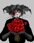 anthro bouquet flower heart_symbol male plant poppy_(flower) solo jeffusherb pascal_(jeffusherb) felid feline mammal