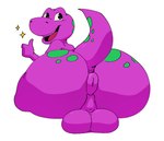 anus balls big_butt butt butt_focus genitals gesture hand_gesture looking_back male puffy_anus purple_body simple_background solo thumbs_up komdog barney_and_friends pbs barney_the_dinosaur dinosaur prehistoric_species reptile scalie theropod tyrannosaurid tyrannosauroid tyrannosaurus tyrannosaurus_rex 2023 hi_res