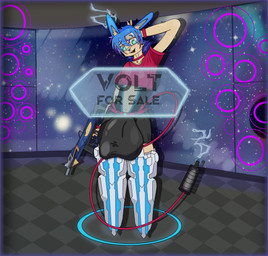anthro balls big_balls big_butt big_penis blue_border border butt clothed clothed_anthro clothed_male clothing for_sale genitals huge_balls huge_penis hyper hyper_balls hyper_genitalia hyper_penis machine male male_anthro mecha mechanical_leg penis ranged_weapon solo tail thick_thighs unusual_anatomy unusual_tail weapon wide_hips smiley volt lagomorph mammal robot robot_anthro 2025 absurd_res cel_shading digital_media_(artwork) hi_res huge_filesize shaded