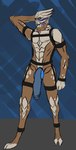 genitals harness male nude penis solo tongue canadianshark bioware electronic_arts mass_effect garrus_vakarian alien turian absurd_res hi_res