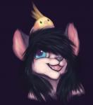 avian bird black_hair blue_eyes cat feathers feline female fringe fur grey_fur hair headshot_portrait looking_at_viewer mammal melissar1 portrait purple_background siamese smile
Rating: Safe
Score: 5
User: stickypaws
Date: April 12, 2014