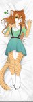 anthro athletic athletic_anthro bangs bare_shoulders bed bedroom_eyes black_claws breasts brown_eyes chest_tuft claws closed_smile clothed clothed_anthro clothed_female clothing clover_(plant) clover_leaf curvy_figure cute_fangs dakimakura dipstick_tail dress eye_contact fangs female female_anthro four_leaf_clover front_view fur furniture gesture green_clothing green_dress hair happy hourglass_figure inner_ear_fluff knock-kneed leaf leg_markings long_hair looking_at_another looking_at_viewer lying markings medium_breasts mouth_closed narrowed_eyes off_shoulder on_back on_bed orange_body orange_fur orange_hair paws pink_nose plant seductive simple_background smile socks_(marking) solo striped_body striped_fur stripes suspenders tail tail_markings tan_body tan_fur teeth tuft waving waving_at_viewer white_paws silianor domestic_cat felid feline felis mammal dakimakura_design digital_media_(artwork) hi_res