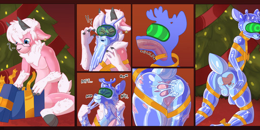anal anthro drone dronification gift glistening glistening_body horn hypnosis latex liquid male mind_control oral solo transformation hezitween comic hi_res