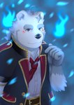 anthro black_nose blush bottomwear clothing fur humanoid_hands kemono male pants shirt slightly_chubby solo topwear white_body white_fur uyamaku knights_college paul_pfitzner bear mammal polar_bear ursine 2021 hi_res