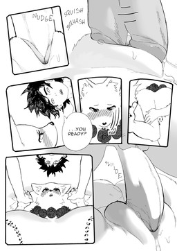 anthro anthro_penetrated areola balls big_breasts biped blush bodily_fluids breast_markings breasts dialogue duo erection female female_on_human female_penetrated foreskin from_front_position fur genital_fluids genitals hair hand_holding huge_breasts human_on_anthro human_penetrating human_penetrating_anthro humanoid_genitalia humanoid_penis interspecies lying male male/female male_human male_on_anthro male_penetrating male_penetrating_female markings nipples nude on_back open_mouth penetration penile penile_penetration penis penis_in_vagina plump_labia sex shallow_penetration simple_background speech_bubble spread_legs spreading text vaginal vaginal_fluids vaginal_penetration vulva white_background realius bakki_(realius) canid canine fox human mammal black_and_white comic english_text greyscale halftone hi_res monochrome pen_(artwork) traditional_media_(artwork)