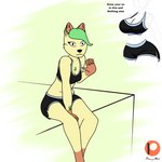 1:1 anthro athletic_wear black_bottomwear black_bra black_clothing black_shorts black_underwear bottomwear bra breasts brown_body brown_fur chest_tuft clothed clothing dangling_legs draw_your_ocs_in_this_challenge eeveelution female fur generation_4_pokemon green_hair gym_bottomwear gym_shorts hair hi_res how-about leaf leaf_hair leafeon looking_at_viewer nintendo plant plant_hair pokemon pokemon_(species) pseudo_hair rayda_(how-about) shorts sitting skimpy smile solo sports_bra sportswear tuft underwear yellow_body yellow_fur