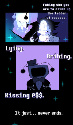 antennae_(anatomy) blush clothing electronics for_a_head hair hat headgear headwear not_furry screen screen_face simple_background television text spmtnlove deltarune undertale_(series) spamton_g._spamton tenna_(deltarune) addison_(deltarune) darkner object_head screen_head tv_head comic digital_media_(artwork) english_text hi_res
